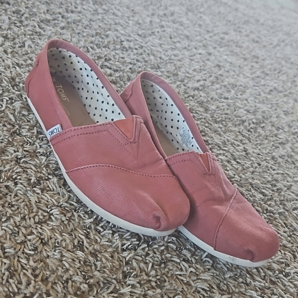 Toms Wmns Picante Red Canvas Classic Alparagata Vegan Loafers Slip-On Flats W8.5 - Picture 2 of 13